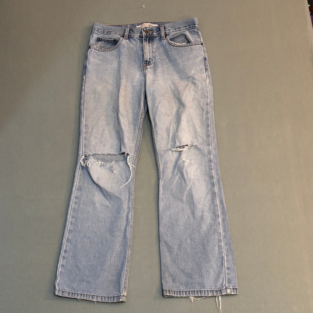 Urban Up Pipeline Mens Distressed Relaxed‎ Straight Leg Jeans Light Wash 29x30